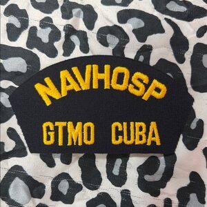 Navy and Gold NAVHOSP GTMO CUBA embroidered naval Patch